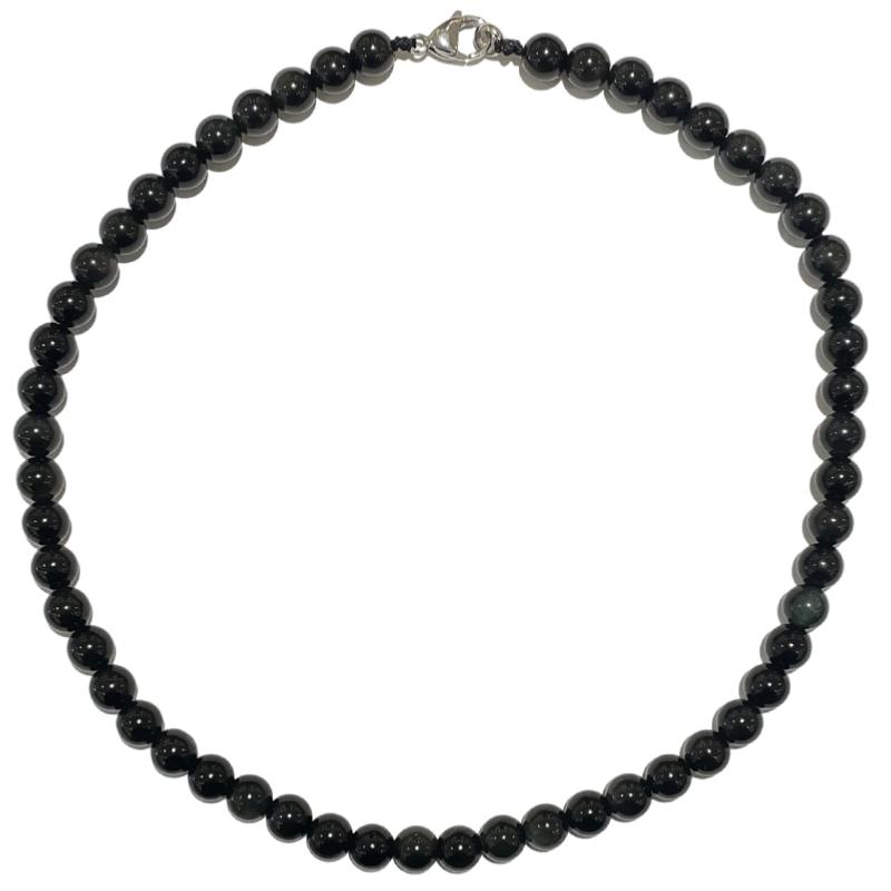 Collier obsidienne oeil céleste Mexique A - 45cm - La Boite à Cailloux