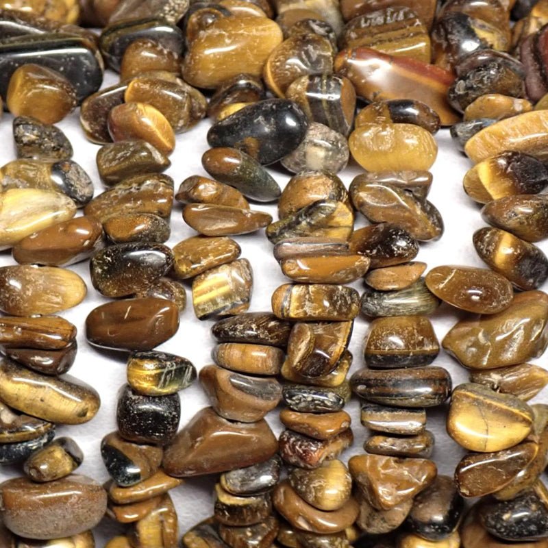 Collier oeil de tigre Afrique du Sud A (perles baroques) - 45cm - La Boite à Cailloux