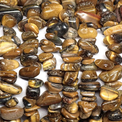 Collier oeil de tigre Afrique du Sud A (perles baroques) - 45cm - La Boite à Cailloux