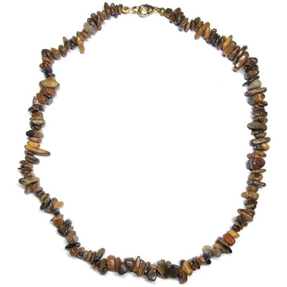 Collier oeil de tigre Afrique du Sud A (perles baroques) - 45cm - La Boite à Cailloux