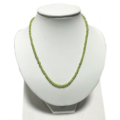 Collier péridot Inde AA (perles facettées 3-4mm) - 45cm