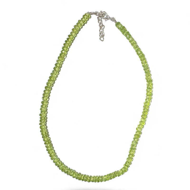 Collier péridot Inde AAA argent 925 - 43-48cm - La Boite à Cailloux
