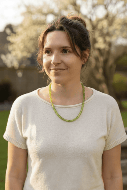 Collier péridot Inde AAA argent 925 - 43-48cm - La Boite à Cailloux