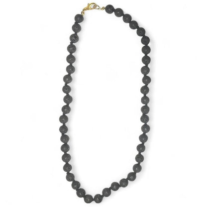 Collier pierre de lave Chine A (boules 7 - 8mm) 45cm - La Boite à Cailloux
