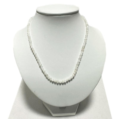 Collar piedra lunar arcoiris (peristerita) India cuentas facetadas 45cm