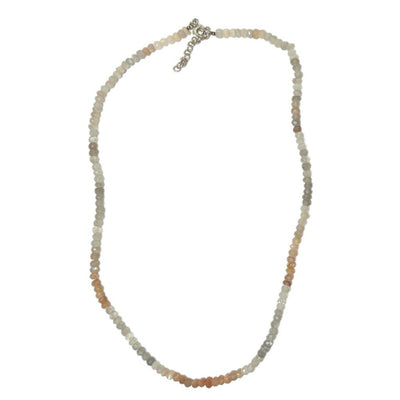 AA 925 silver multicolor moonstone necklace - 45-50mm
