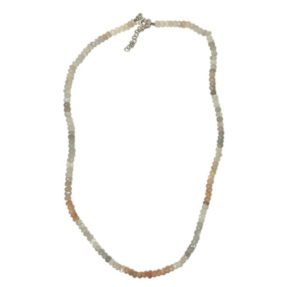 Collier pierre de lune multicolore AA argent 925 - 45 - 50mm - La Boite à Cailloux