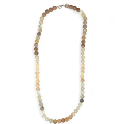 Collier pierre de lune multicolore Inde A (boules 7 - 8mm) - 47cm - La Boite à Cailloux