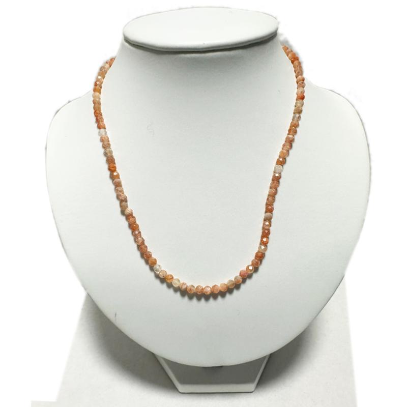 Collier pierre de soleil Inde AA (perles facettées 3 - 4mm) - 45cm - La Boite à Cailloux
