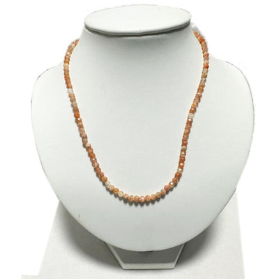 Collar de piedra solar AA India (cuentas facetadas de 3-4 mm) - 45 cm