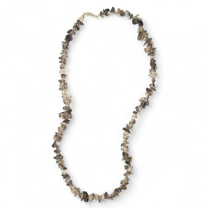 Collier quartz fumé Brésil A (perles baroques) - 45cm - La Boite à Cailloux