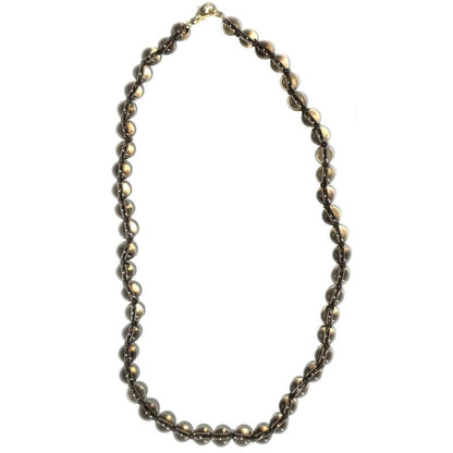 Collier quartz fumé Etats - Unis A (boules 7 - 8mm) 45cm - La Boite à Cailloux