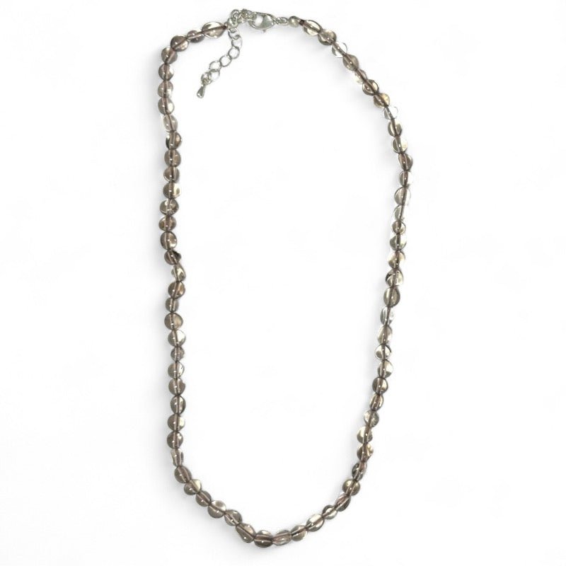 Collier quartz fumé Etats - Unis AA (grains 6 - 7mm) - 43 - 45cm - La Boite à Cailloux