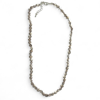 Collier quartz fumé Etats-Unis AA (grains 6-7mm) - 43-45cm