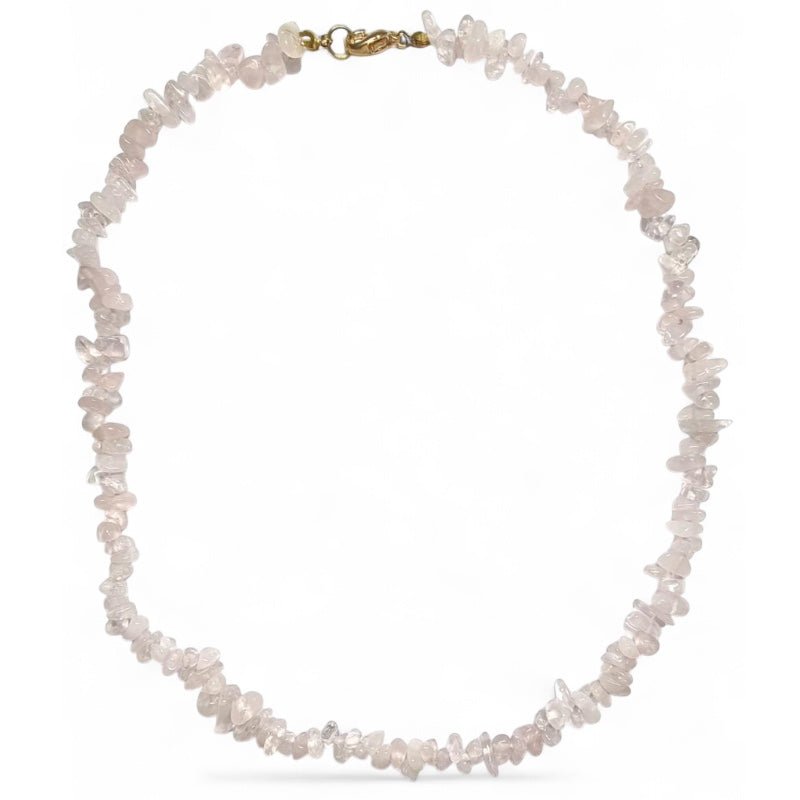 Collier quartz rose Brésil A (perles baroques) - 45cm - La Boite à Cailloux