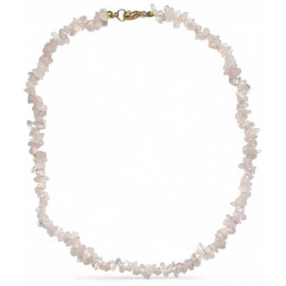 Collier quartz rose Brésil A (perles baroques) - 45cm - La Boite à Cailloux