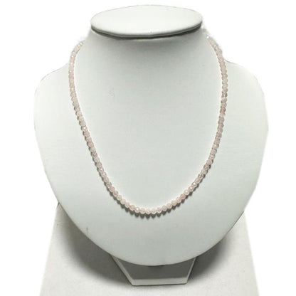 Collier quartz rose Brésil AA (perles facettées 3 - 4mm) - 45cm - La Boite à Cailloux