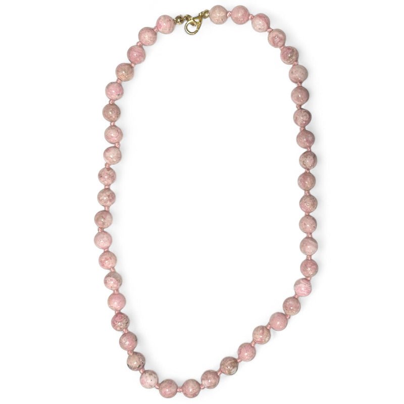 Collier rhodochrosite Pérou A (boules 7 - 8mm) - 45cm - La Boite à Cailloux