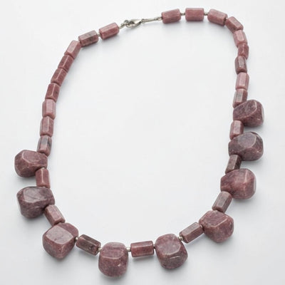 Collier rhodonite Australie A (pierres taillées)