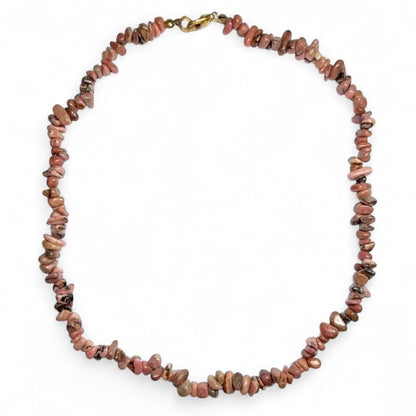 Collier rhodonite Madagascar A (perles baroques) - 45cm - La Boite à Cailloux