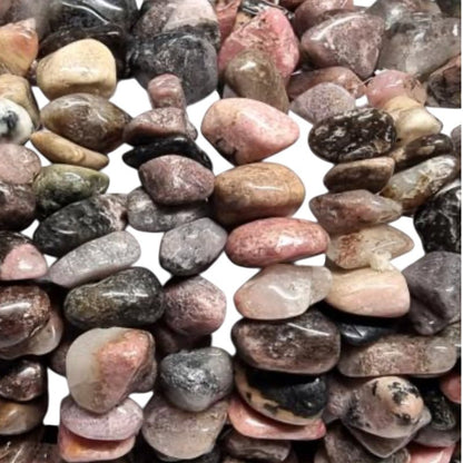 Collier rhodonite Madagascar A (perles baroques) - 45cm - La Boite à Cailloux