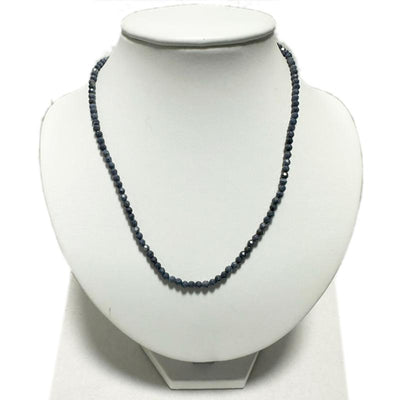 AA India blue sapphire necklace (3-4mm faceted beads) - 45cm