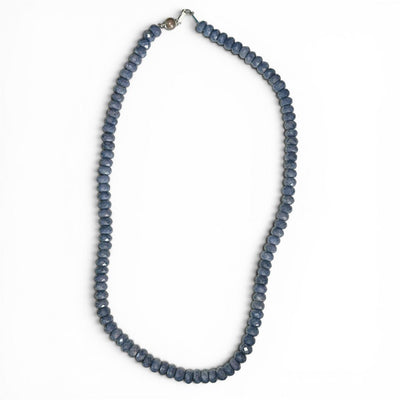 Collier saphir bleu Inde AA (perles facettées 6-7mm)