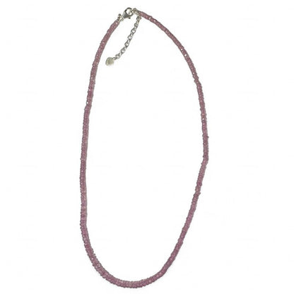 Collier saphir rose Inde AA argent 925 - La Boite à Cailloux