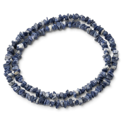 Collier sautoir sodalite Brésil A (perles baroques) - 90cm - La Boite à Cailloux