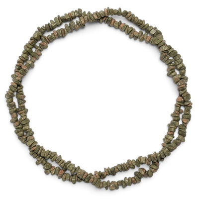 Collier sautoir unakite Afrique du Sud A (perles baroques) - 90cm