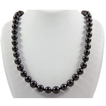 Collier shungite Russie A (boules 5 - 6mm) - 45 - 52cm - La Boite à Cailloux