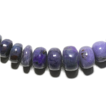 Collier sugilite Afrique du Sud AA (perles bouton) - 45 - 50cm - La Boite à Cailloux