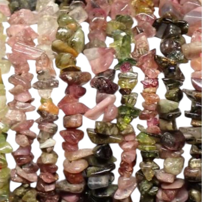 Collier tourmaline multicolore Brésil AA (perles baroques) - 45cm - La Boite à Cailloux