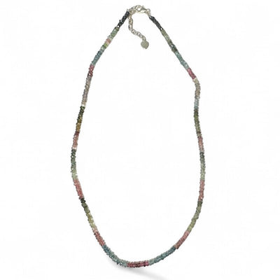 Collar de turmalina multicolor brasileña AA (cuentas facetadas de 2-3 mm) - 45-50 cm