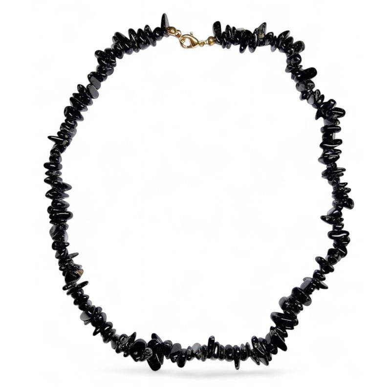 Collier tourmaline noire Brésil A (perles baroques) - 45cm - La Boite à Cailloux