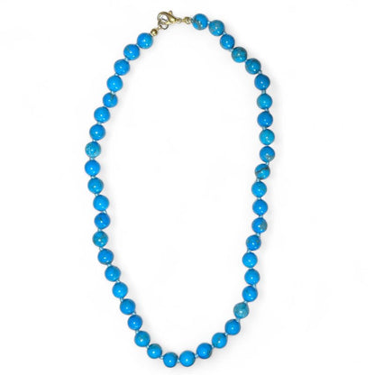Collier turquenite Chine A (boules 8mm) - 45cm - La Boite à Cailloux