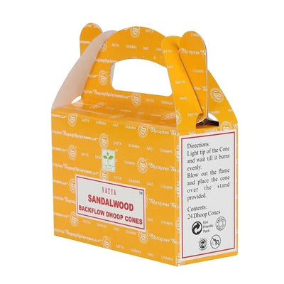 Natural incense cones with sandalwood backflow (box of 24) 