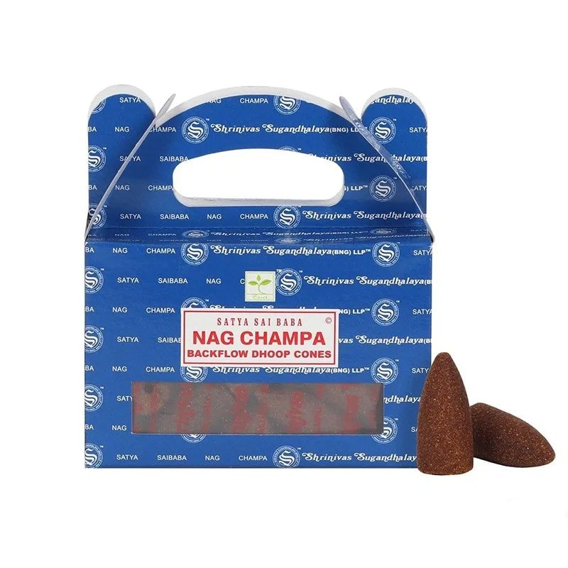 Cônes encens naturels à refoulement Nag Champa (boite de 24) - La Boite à Cailloux