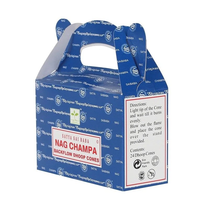 Cônes encens naturels à refoulement Nag Champa (boite de 24) - La Boite à Cailloux
