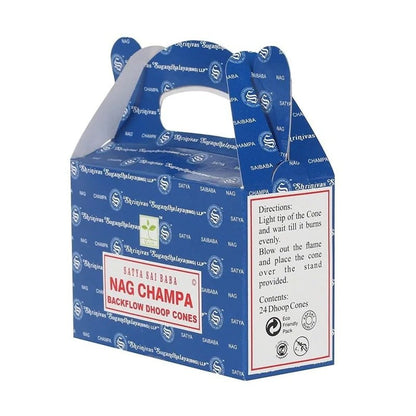 Cônes encens naturels à refoulement Nag Champa (boite de 24) - La Boite à Cailloux