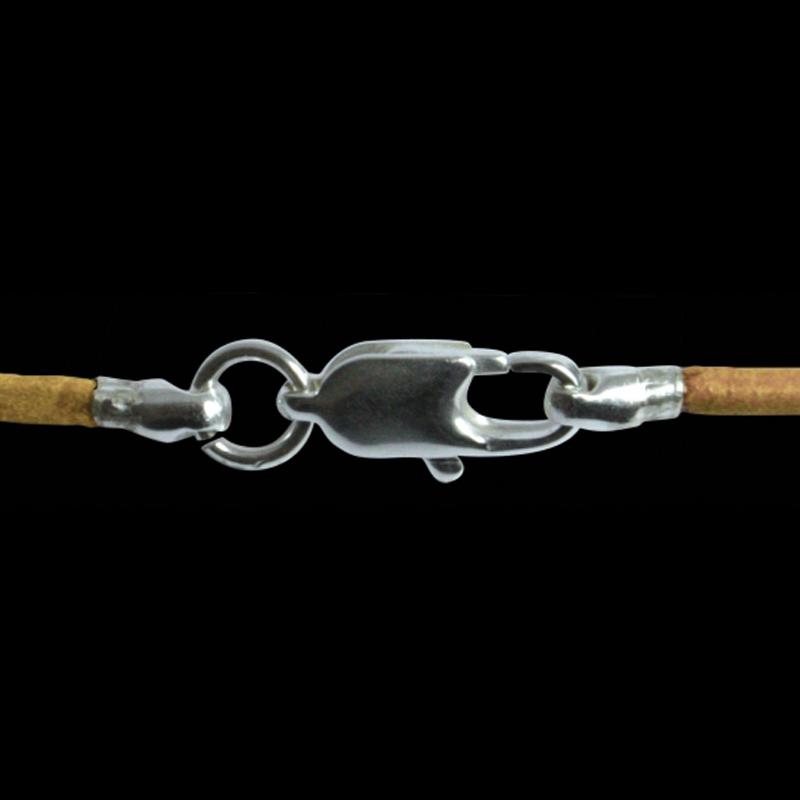 Cordon cuir naturel 1mm attache acier - La Boite à Cailloux