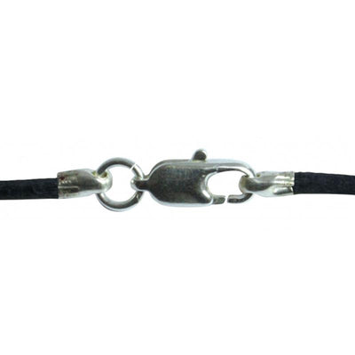 Black leather cord 1mm with steel attachment