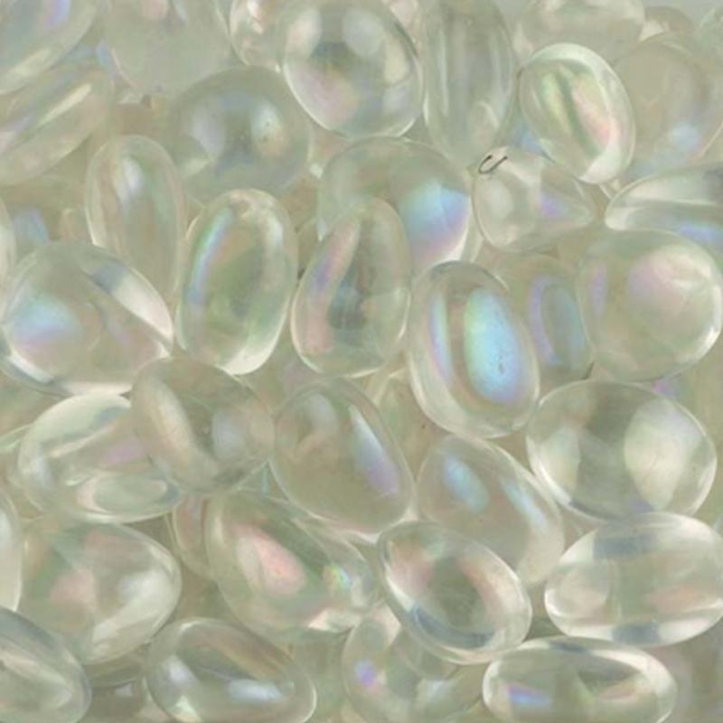 Cristal Angel Aura blanche Brésil A+ (pierre roulée) - La Boite à Cailloux