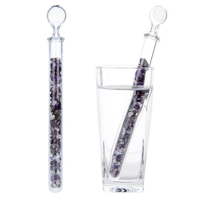 Cristal Vita Stick Lapis Vitalis (Cristal de roche + améthyste) - La Boite à Cailloux