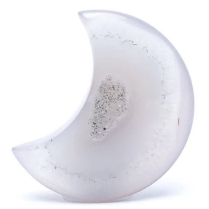 Demi lune agate cristallisée Bérsil A 40mm - La Boite à Cailloux