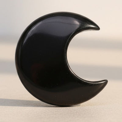 Demi lune obsidienne noire Mexique A 30mm
