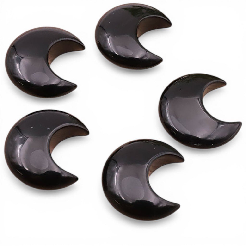 Demi lune obsidienne noire Mexique A 30mm - La Boite à Cailloux