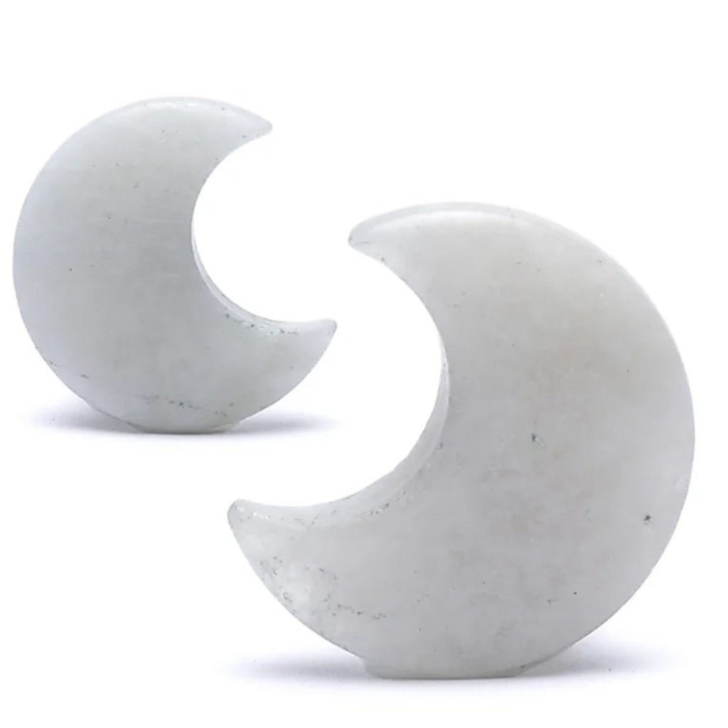 Demi lune pierre de lune arc en ciel (péristérite) Inde A 40mm - La Boite à Cailloux