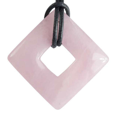 Donut carré 28-30mm quartz rose Brésil A