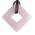 Donut carré 28 - 30mm quartz rose Brésil A - La Boite à Cailloux